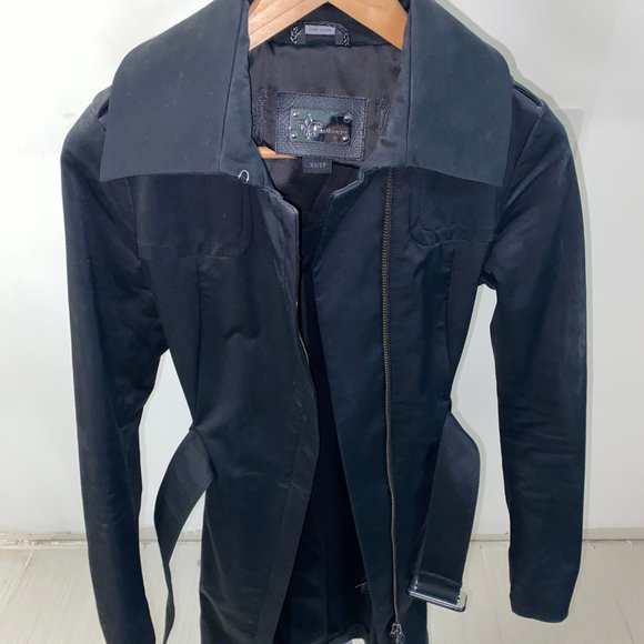 Mackage Black Trench Coat XS - Picture 2 of 4
